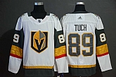 Vegas Golden Knights 89 Alex Tuch White With Special Glittery Logo Adidas Jersey,baseball caps,new era cap wholesale,wholesale hats